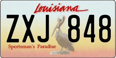 LA license plate ZXJ848