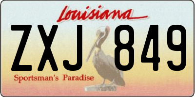 LA license plate ZXJ849