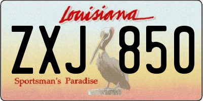 LA license plate ZXJ850
