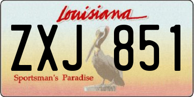 LA license plate ZXJ851