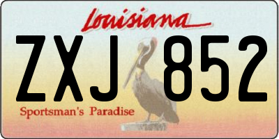 LA license plate ZXJ852