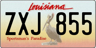 LA license plate ZXJ855