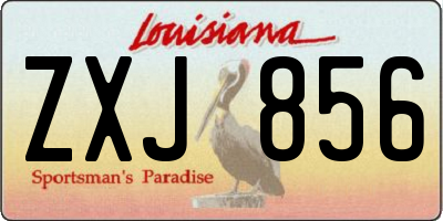 LA license plate ZXJ856