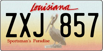 LA license plate ZXJ857