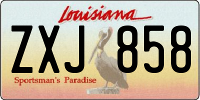 LA license plate ZXJ858