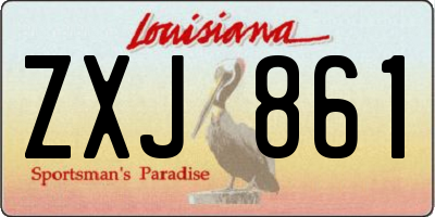 LA license plate ZXJ861