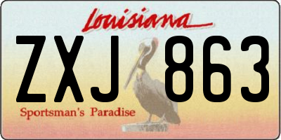 LA license plate ZXJ863