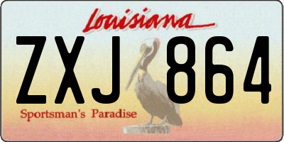 LA license plate ZXJ864