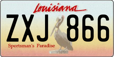 LA license plate ZXJ866