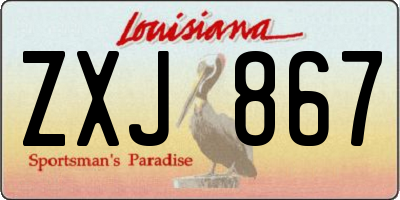 LA license plate ZXJ867