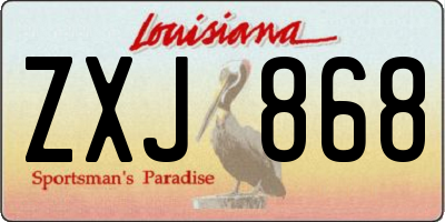 LA license plate ZXJ868