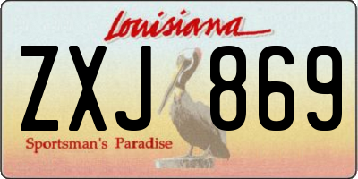LA license plate ZXJ869