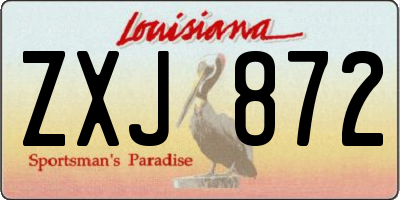 LA license plate ZXJ872