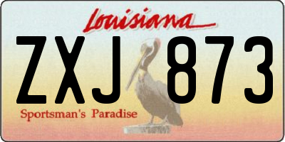 LA license plate ZXJ873