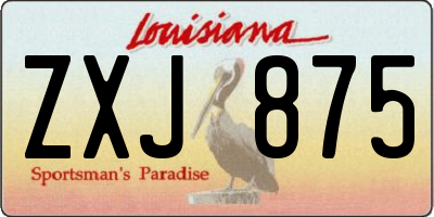 LA license plate ZXJ875