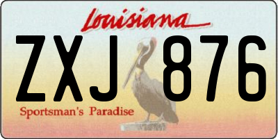 LA license plate ZXJ876