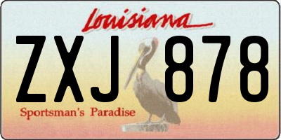 LA license plate ZXJ878