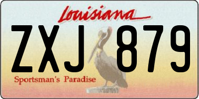 LA license plate ZXJ879