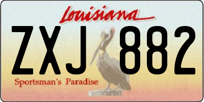 LA license plate ZXJ882