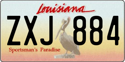 LA license plate ZXJ884