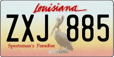 LA license plate ZXJ885
