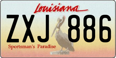 LA license plate ZXJ886