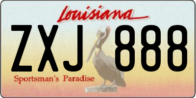 LA license plate ZXJ888