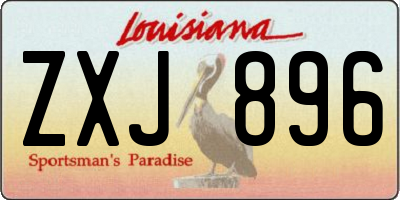 LA license plate ZXJ896