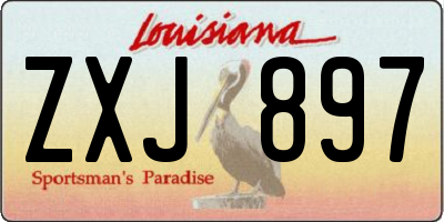 LA license plate ZXJ897