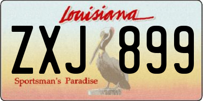 LA license plate ZXJ899