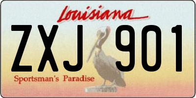 LA license plate ZXJ901