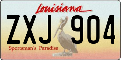 LA license plate ZXJ904