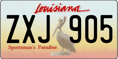 LA license plate ZXJ905