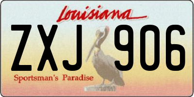 LA license plate ZXJ906