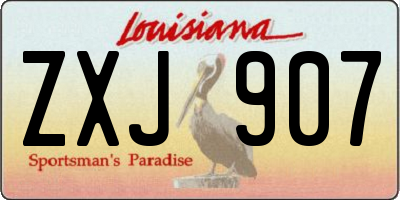 LA license plate ZXJ907