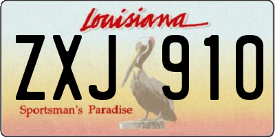 LA license plate ZXJ910
