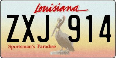 LA license plate ZXJ914