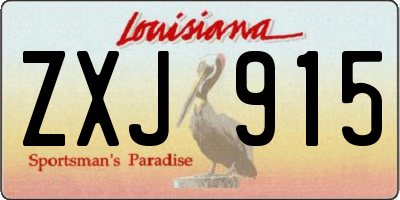 LA license plate ZXJ915