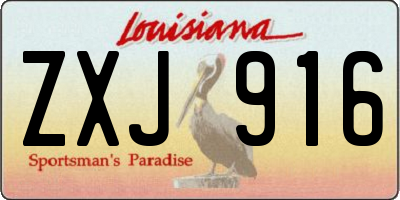 LA license plate ZXJ916