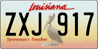 LA license plate ZXJ917