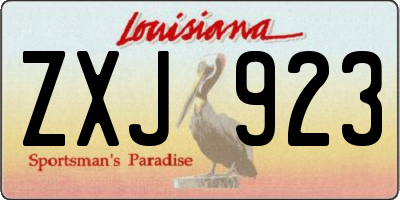 LA license plate ZXJ923