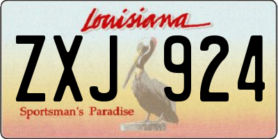 LA license plate ZXJ924