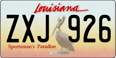 LA license plate ZXJ926