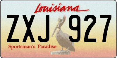 LA license plate ZXJ927