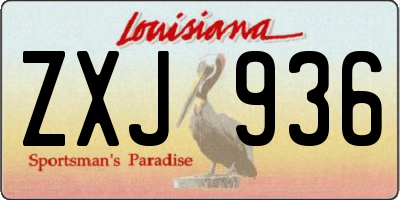 LA license plate ZXJ936