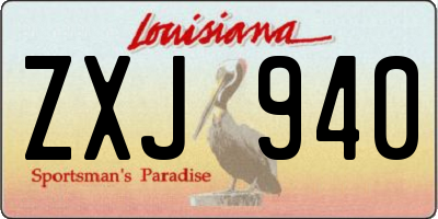 LA license plate ZXJ940