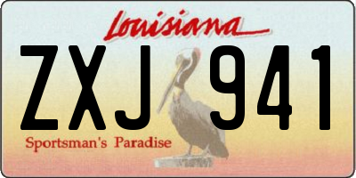 LA license plate ZXJ941