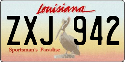 LA license plate ZXJ942