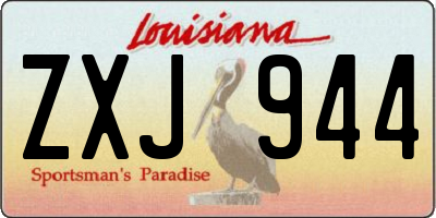 LA license plate ZXJ944