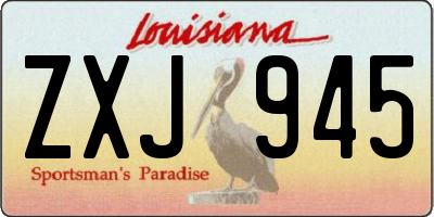 LA license plate ZXJ945